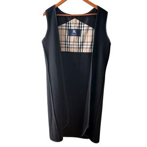 Burberry London Black Nova Check Plaid Wool & Camel Hair Coat Liner ONLY 22"x37"